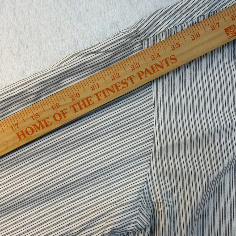 Brooks Brothers Dress Shirt Men 16/-33 Slim Fit Gray Stripes Cotton Non-Iron EUC